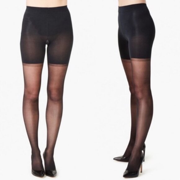 NWT Spanx Black Sheer Tights Shapewear Pantyhose Size F New With Tags Size F / 6 - Picture 4 of 4